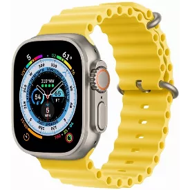 Умные часы Apple Watch Ultra Titanium Case, 130-200, титановый/желтый Ocean Band